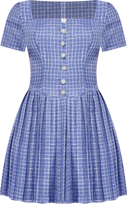 Juniors' Square Neck Pleated Dress