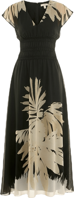 Women's Smocked Waist Printed A-Line Dress