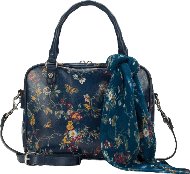 Artena Crossbody Satchel Bag with Scarf