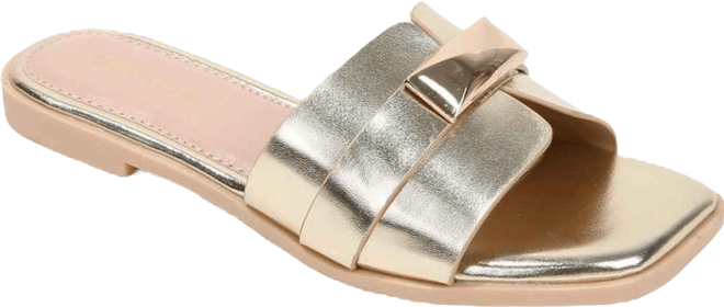 Women's Kallen Slide Sandals with Gold-Tone Accent