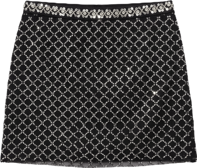 Women's Jenny Beaded Mesh Mini Skirt