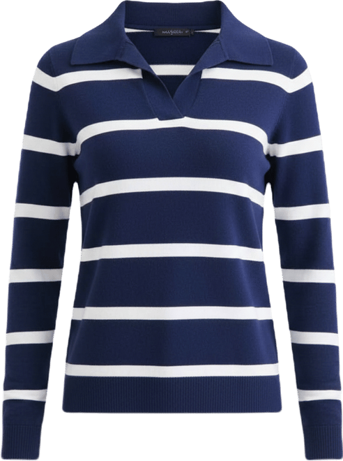 Women's Striped Johnny-Collar Sweater, Macy's Exclusive