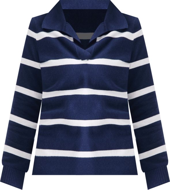 Petite Striped Johnny Collar Sweater, Macy's Exclusive