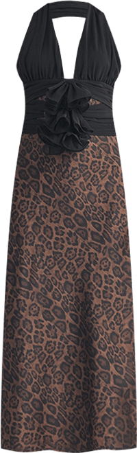 Women's Kessara Halter Wrap Bow Detail Midi Dress