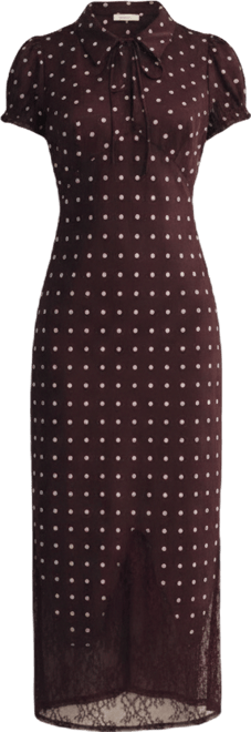 Women's Nerina Collared Lace Design Midi Dress