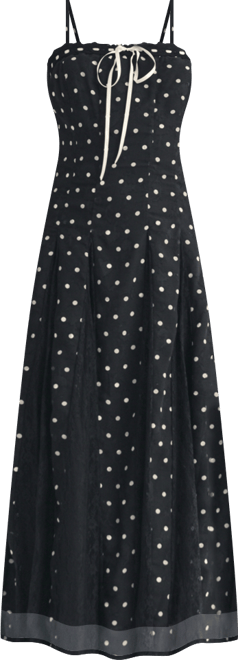 Women's Square Neck Ribbon Detail Long Dress