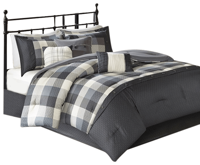 Madison Park Pioneer 7-piece Plaid Comforter Set with Throw Pillows