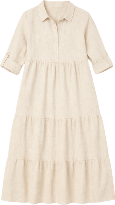 chinese dress ladies Max Studio Women's Plaid Smocked Tiered Maxi Dress, White/Navy-Nt13,  X-Large at Amazon Women's Clothing store main image 1