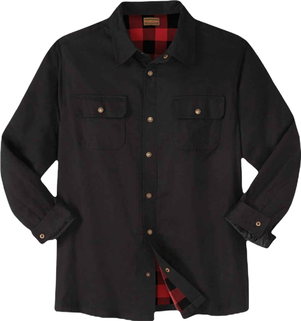 Men's by KingSize Flannel-Lined Twill Shirt Jacket