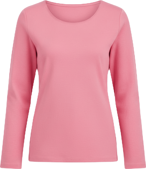 Women's Cotton Long-Sleeve Scoop-Neck Top, Created for Macy's