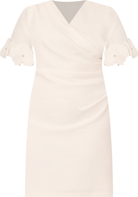 Plus Size Floral Applique Sheath Dress