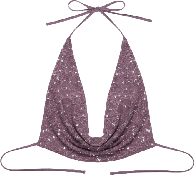 Women's Staj Backless Bead & Sequin Lace Top