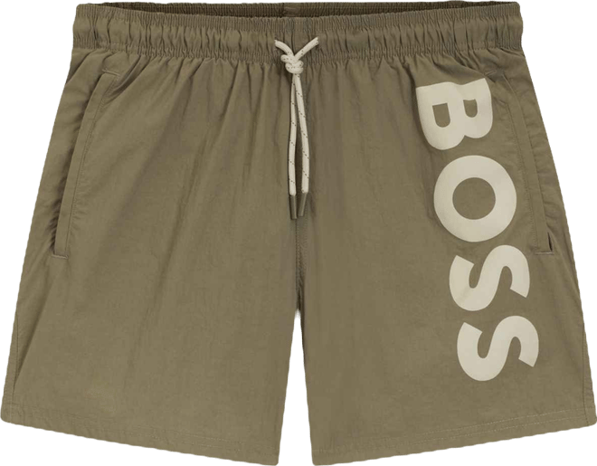 Boss by  Men's Contrast-Logo Swim Shorts
