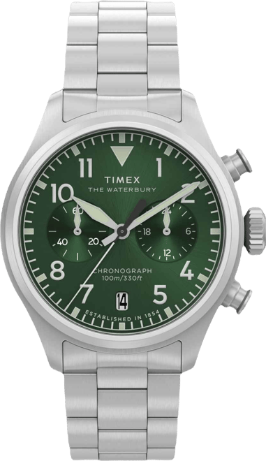 Men's Chronograph Silver-Tone Stainless Steel Watch, 41mm