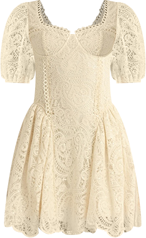 Women's Amaline Balloon Sleeve Sweetheart Neck Mini Dress