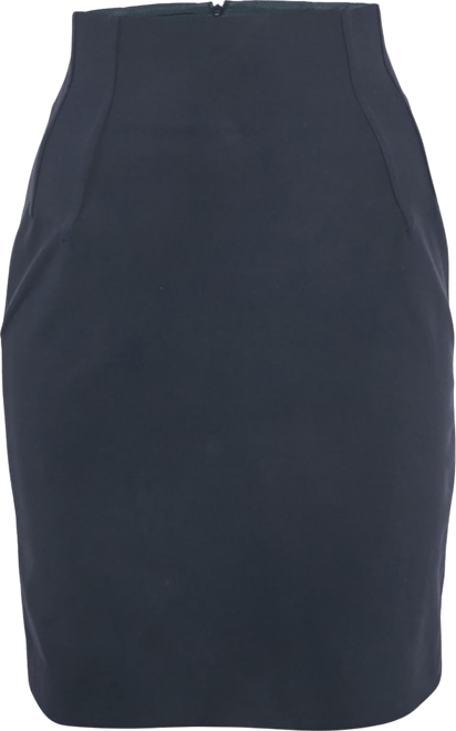 Women's Navy Blue Cotton Blend Pencil Skirt