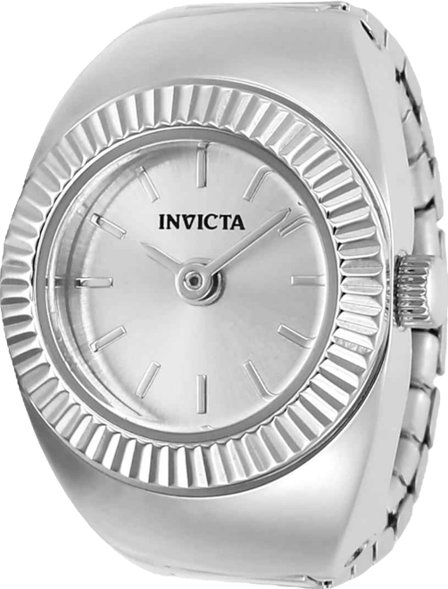 Women's 48946 Mini Ring Watch Quartz 2 Hand Silver Dial Watch