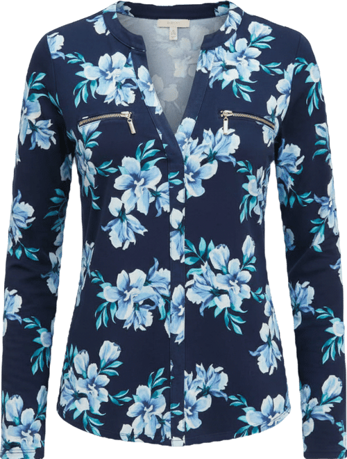 Women's Printed Zip Pocket Top, Macy's Exclusive