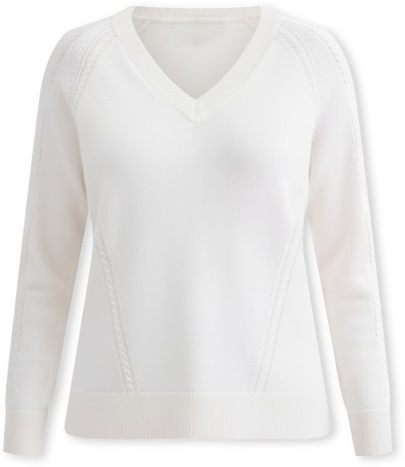 Plus Size Cable-Knit V-Neck Sweater, Macy's Exclusive