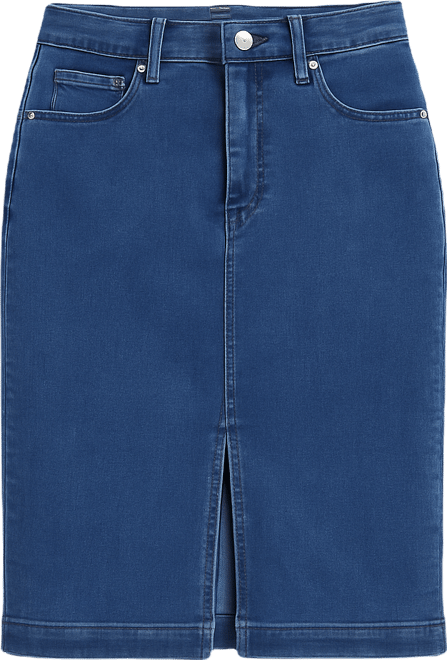 Women's Denim Slit Midi Skirt, Macy's Exclusive