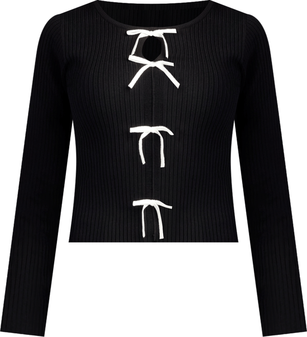 Junior's Round Neck Long-Sleeve Sweater