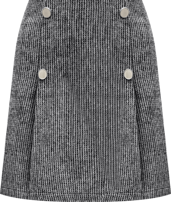 Women's Light Grey Pleated Mini Skirt