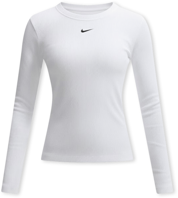 Nike Sportswear Långärmad ribbstickad t-shirt med tajt passform för kvinnor