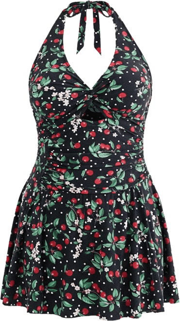 Plus Size - Retro Chic Halter Swim Dress - Torrid
