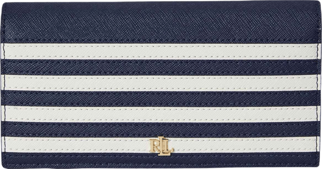 Crosshatch Leather Slim Snapped-Closure Wallet