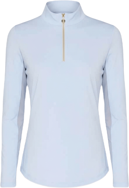 Women's Long Sleeve Miock Neck Top Caribbean Turq. XLarge