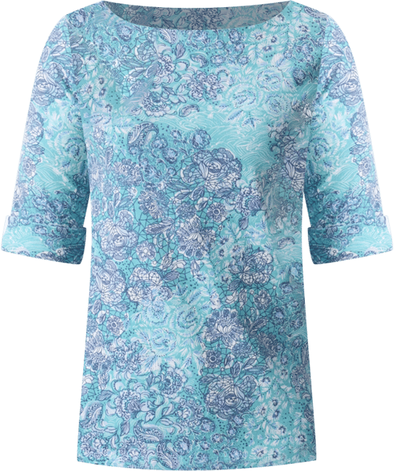 Women's Alanis Printed Cuffed-Sleeve T-Shirt