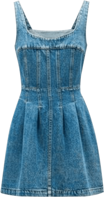 Women's Pleat Seam Denim Dress