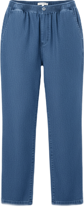 Women's Within Straight-Leg All-Cotton Denim Pull-On 7-Day Elastic-Waist Jeans