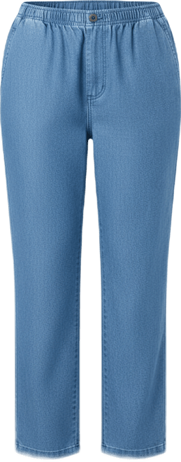 Women's Within Straight-Leg All-Cotton Denim Pull-On 7-Day Elastic-Waist Jeans