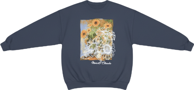 Juniors' Sunflower Crewneck Sweatshirt