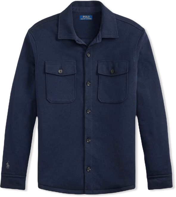 Men's Long-Sleeve Double Knit Tech Hybrid Shirt Jacket