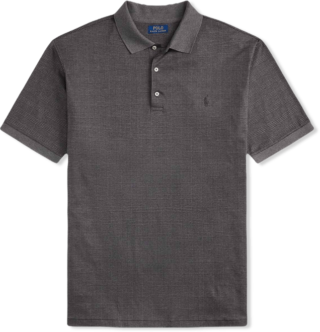 Men's Big & Tall Plaid Short Sleeves Polo Shirt