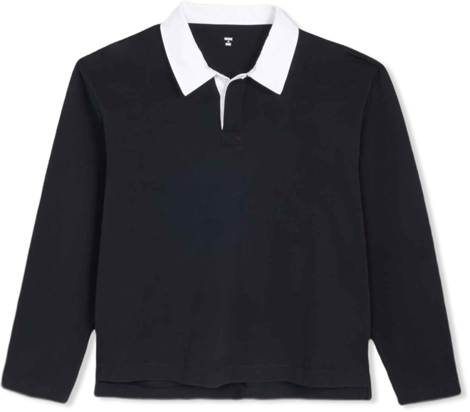 Men's Cotton Contrast-Collar Relaxed Rugby Polo Shirt, Macy's Exclusive