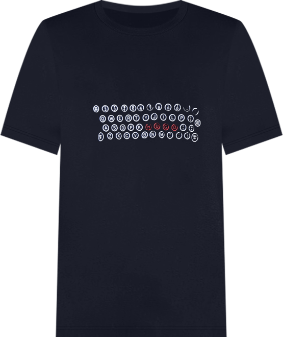 Men's Deyss Short-Sleeve Keyboard Logo Graphic Crewneck T-Shirt