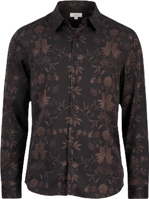 Men's Charm Heritage Scroll Long-Sleeve Button-Front Shirt
