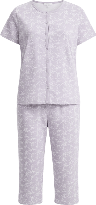 Women's 2-Pc. Cotton Printed Cropped Pajamas Set, Created for Macy's