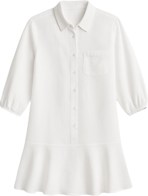 Women's 100% Linen Flounce Shirtdress, Created for Macy's