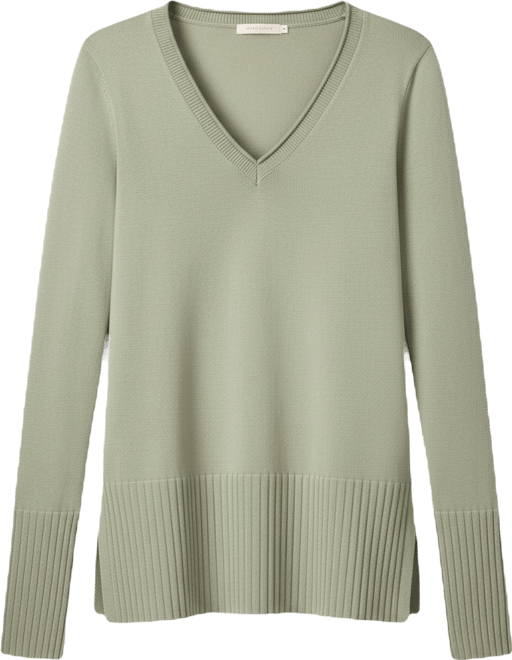 Women's V-Neck Wide-Hem Wide-Cuff Sweater