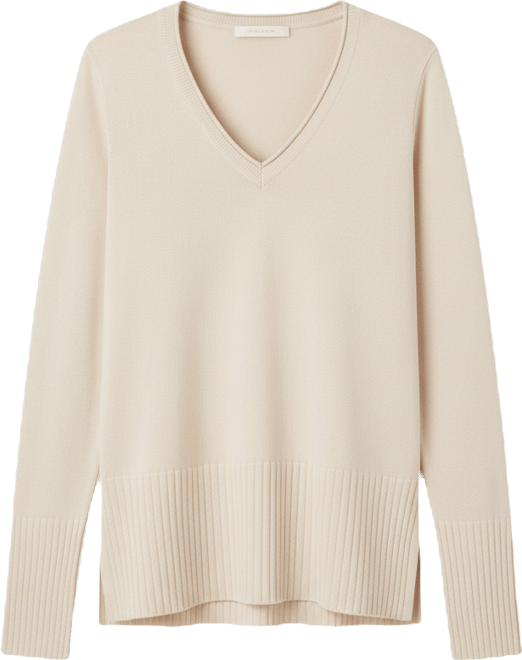 Women's V-Neck Wide-Hem Wide-Cuff Sweater