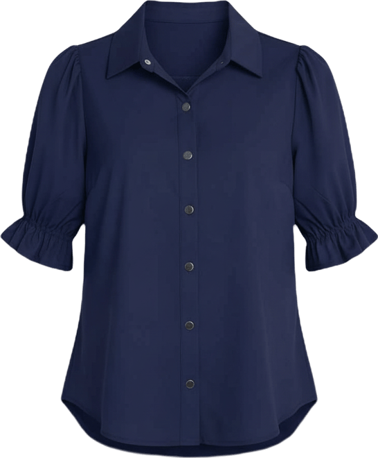 Petite Puffed-Sleeve Blouse