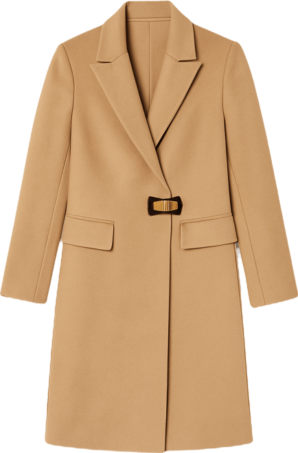 Women's Buttoned Notch Collared Coat