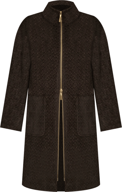 Women's Zip Front High Collared Coat