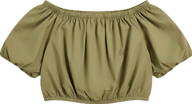 Women's Cotton Off-The-Shoulder Bubble-Hem Blouse, Macy's Exclusive