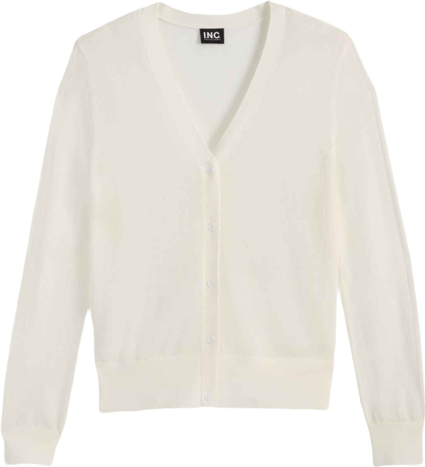 Women's Lightweight Metallic-Knit V-Neck Cardigan, Macy's Exclusive