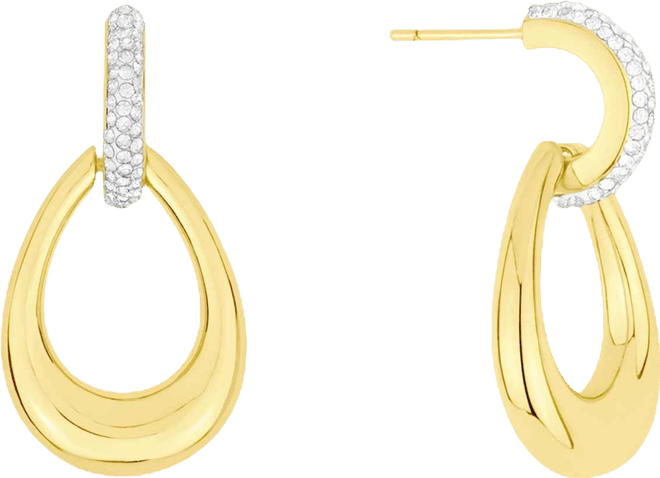 Crystal 18k Gold-Plated Brass Drop Earrings, Macy's Exclusive
